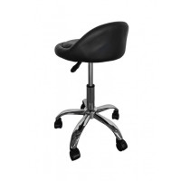 Кресло табурет на колесах со спинкой круглое Bonro B-498 черное