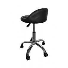 Крісло табурет на колесах зі спинкою кругле Bonro B-498 чорне