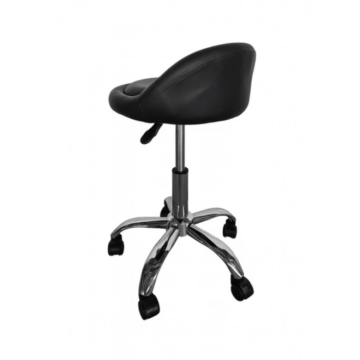 Крісло табурет на колесах зі спинкою кругле Bonro B-498 чорне