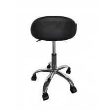 Крісло табурет на колесах зі спинкою кругле Bonro B-498 чорне