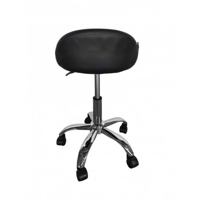 Крісло табурет на колесах зі спинкою кругле Bonro B-498 чорне