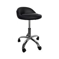 Кресло табурет на колесах со спинкой круглое Bonro B-498 черное