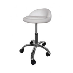 Крісло табурет на колесах зі спинкою кругле Bonro B-498 біле