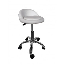 Кресло табурет на колесах со спинкой круглое Bonro B-498 белое