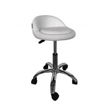 Кресло табурет на колесах со спинкой круглое Bonro B-498 белое