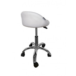 Крісло табурет на колесах зі спинкою кругле Bonro B-498 біле