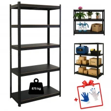 Стелаж металевий 180х90х40 Siker GoodTool P9040L чорний 5 полиць