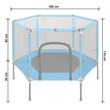Батут для дітей кімнатний з сіткою Atleto 160 см синій KRB03