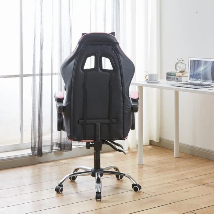 Кресло геймерское Bonro B-810 розовое с подставкой для ног