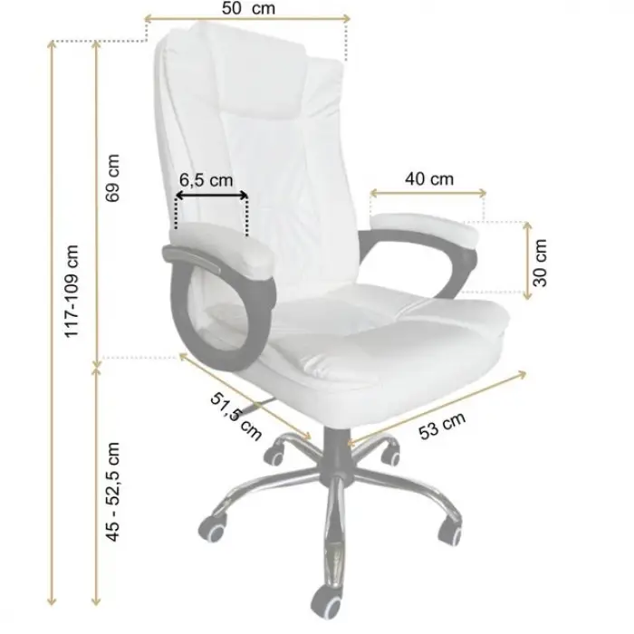 Офисное кресло на колесах Bonro B-612 белое