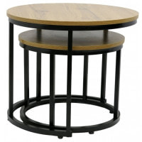 Журнальный столик круглый комплект 2 в 1 Bonro B-012 темно-коричневый