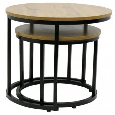 Журнальный столик круглый комплект 2 в 1 Bonro B-012 темно-коричневый