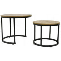 Журнальный столик круглый комплект 2 в 1 Bonro B-012 темно-коричневый