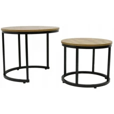 Журнальный столик круглый комплект 2 в 1 Bonro B-012 темно-коричневый