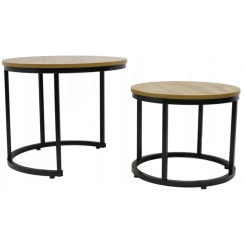 Журнальный столик круглый комплект 2 в 1 Bonro B-012 темно-коричневый