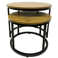 Журнальный столик круглый комплект 2 в 1 Bonro B-012 темно-коричневый