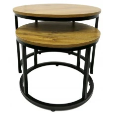 Журнальный столик круглый комплект 2 в 1 Bonro B-012 темно-коричневый