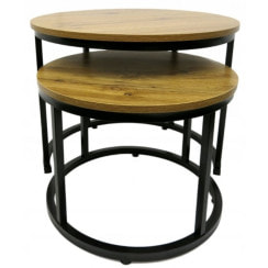 Журнальный столик круглый комплект 2 в 1 Bonro B-012 темно-коричневый