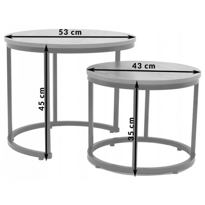 Журнальний столик круглий комплект 2 в 1 Bonro B-012 темно-коричневий