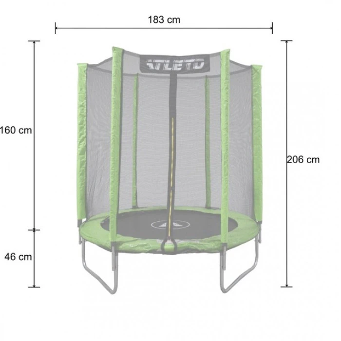 Батут дитячий з сіткою 183 см Atleto зелений
