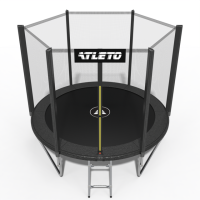 Батут дитячий з сіткою та драбинкою 252 см Atleto чорний
