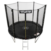 Батут дитячий з сіткою та драбинкою 252 см Atleto чорний