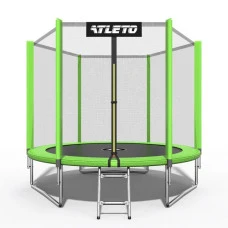 Батут дитячий з сіткою та драбинкою 252 см Atleto зелений
