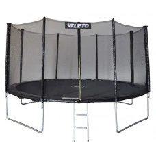Батут дитячий з сіткою та драбинкою 435 см Atleto чорний