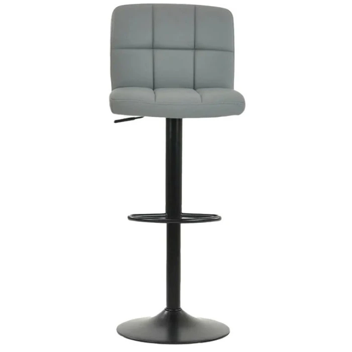 Барний стілець зі спинкою Bonro B-0106 сірий з чорною основою
