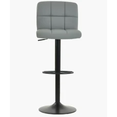 Барний стілець зі спинкою Bonro B-0106 сірий з чорною основою