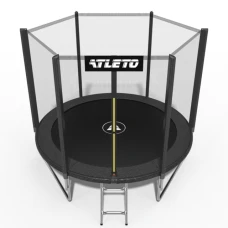 Батут дитячий з сіткою та драбинкою 312 см Atleto чорний