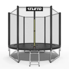 Батут дитячий з сіткою та драбинкою 312 см Atleto чорний