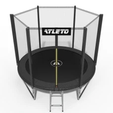 Батут дитячий з сіткою та драбинкою 312 см Atleto чорний