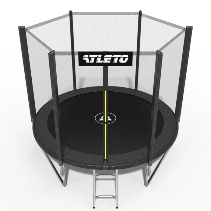 Батут дитячий з сіткою та драбинкою 312 см Atleto чорний