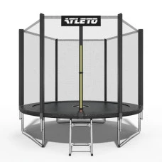 Батут дитячий з сіткою та драбинкою 312 см Atleto чорний