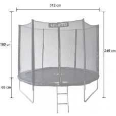 Батут дитячий з сіткою та драбинкою 312 см Atleto чорний