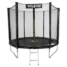 Батут дитячий з сіткою та драбинкою 312 см Atleto чорний