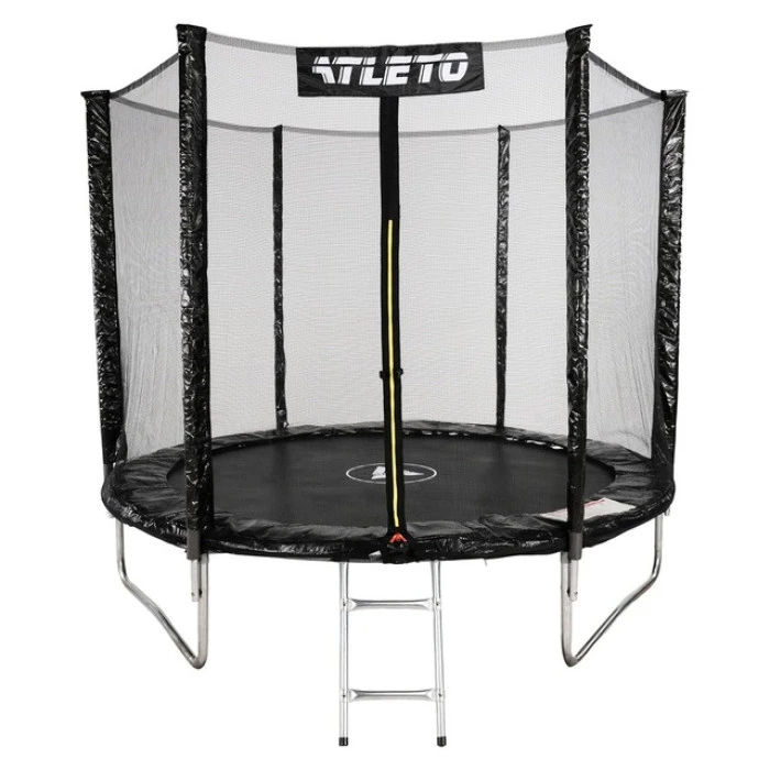 Батут дитячий з сіткою та драбинкою 312 см Atleto чорний