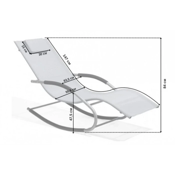 Шезлонг лежак гойдалка Bonro BG-01 сірий
