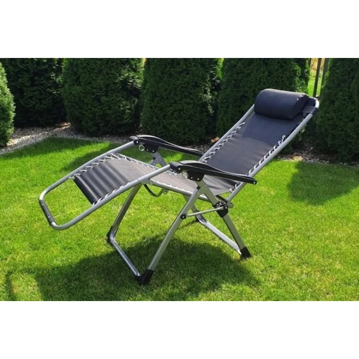 Шезлонг лежак Bonro BG-006 чорний + кишеня