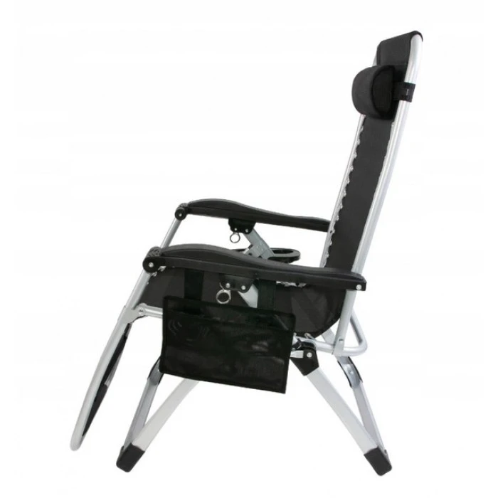 Шезлонг лежак Bonro BG-006 чорний + кишеня