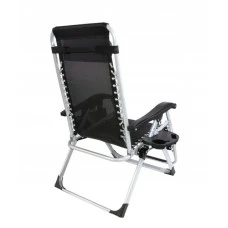 Шезлонг лежак Bonro BG-006 чорний + кишеня