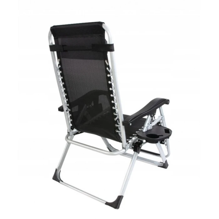 Шезлонг лежак Bonro BG-006 чорний + кишеня
