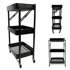 Стеллаж этажерка с полками на колесах Bonro B-233 черный