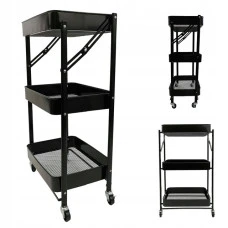 Стелаж етажерка з полицями на колесах Bonro B-233 чорний