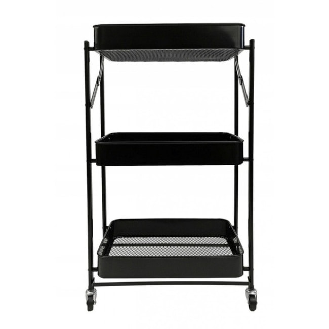 Стелаж етажерка з полицями на колесах Bonro B-233 чорний