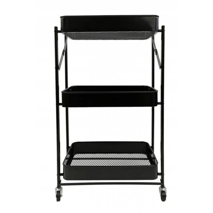 Стелаж етажерка з полицями на колесах Bonro B-233 чорний