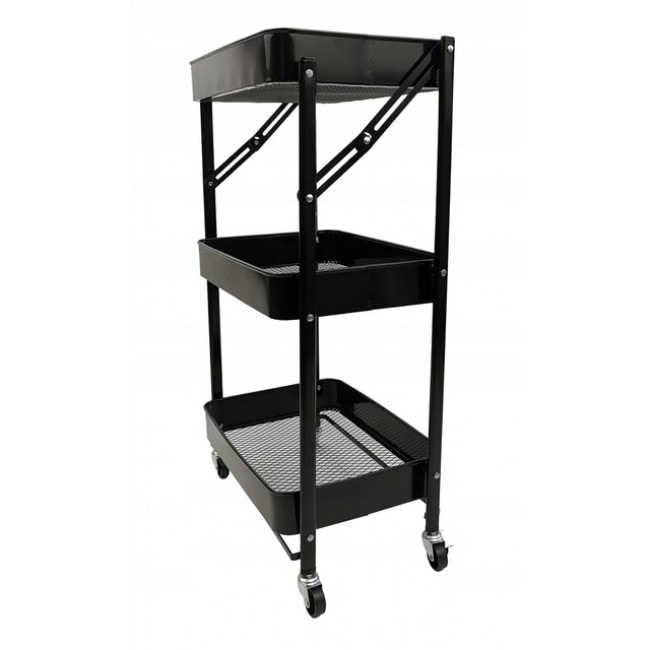 Стелаж етажерка з полицями на колесах Bonro B-233 чорний