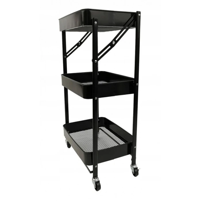 Стелаж етажерка з полицями на колесах Bonro B-233 чорний