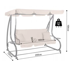 Качеля садова Bonro Garden BW-002 бежева 3 місна